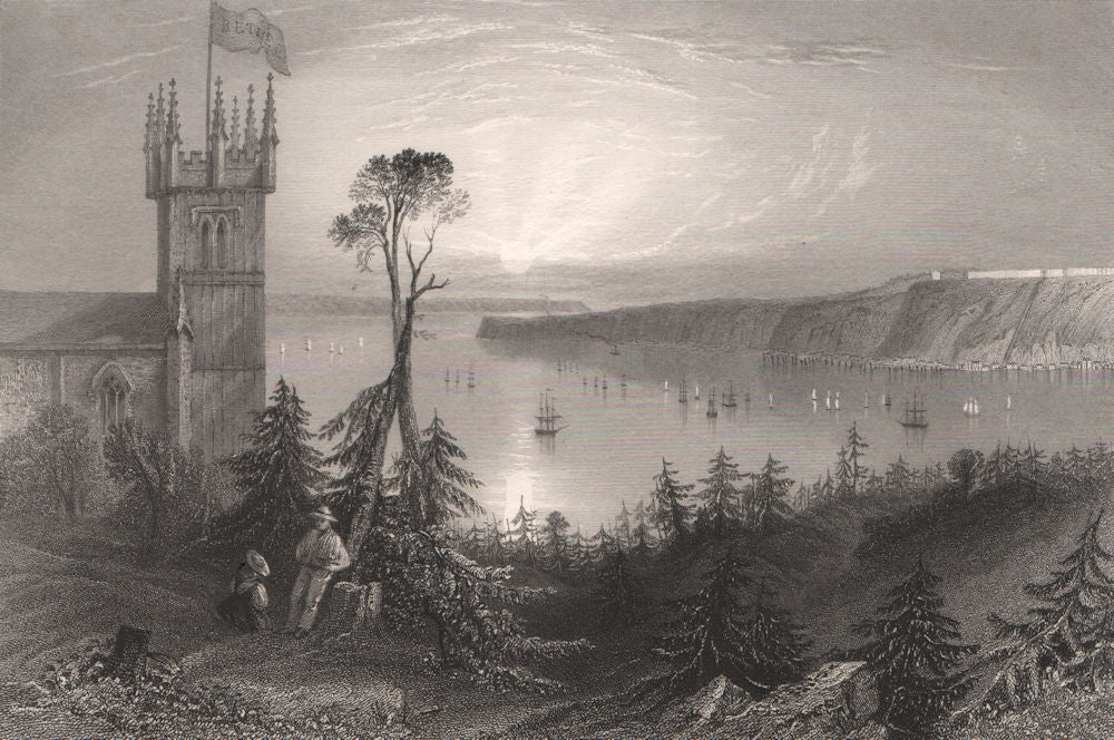 QUEBEC. Church at Pointe de Lévy, Lévis. Canada. BARTLETT 1842 old print